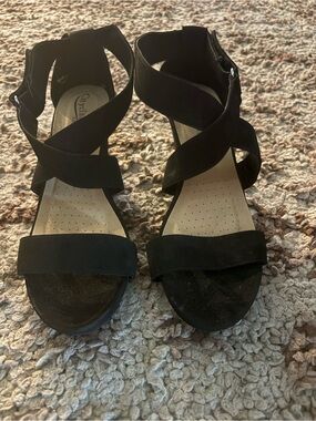 Black Strappy Sandals for Women